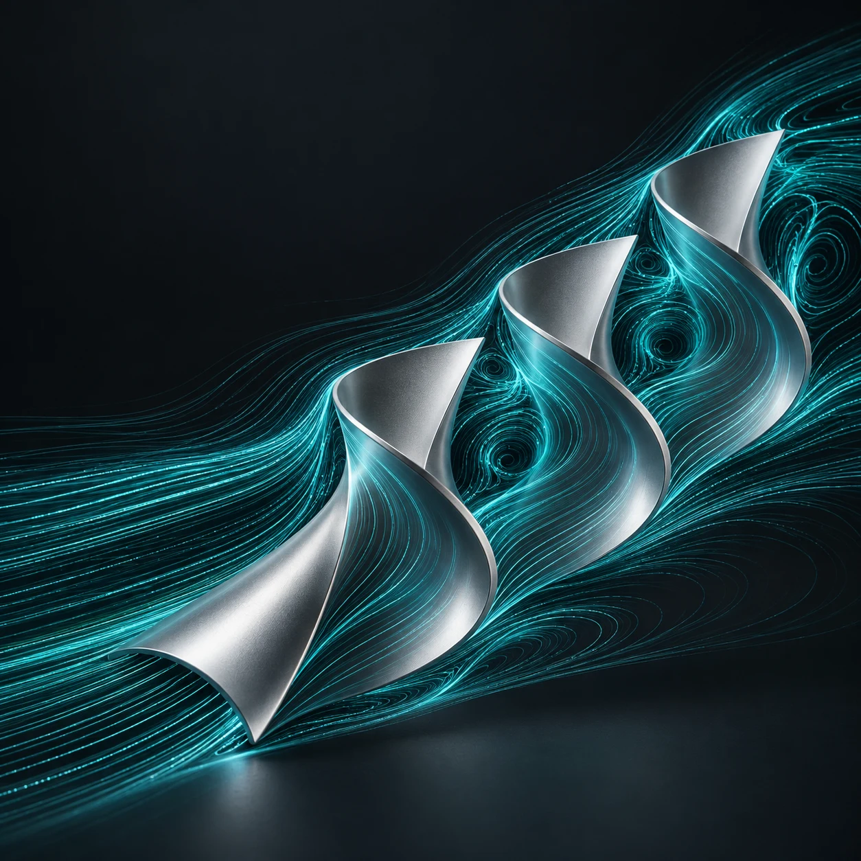 Illustrative flow paths around curved engineering surfaces